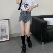 High-waisted denim shorts womens summer 2021 new design pants students show thin wide-leg hot pants ins tide