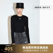 Miss Sixty cotton letter slim round neck long sleeve T-shirt female 604SJ7350000