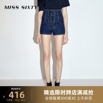 Miss Sixty summer denim shorts womens super high waist cross strap slim cotton vintage hot pants