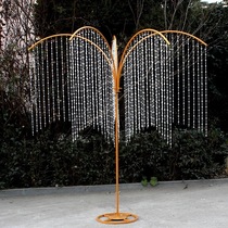 New wedding props Wrought iron crystal tree can lift the road to lead the wedding catwalk ornaments bead curtain wishing tree