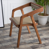 Vintage old steakhouse backrest dining chair Office computer chair LOFT American Country Pine solid wood armchair