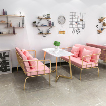 Nordic milk tea shop Western restaurant Marble dining table and chair Net Red Qing Bar Outdoor table and chair set Dessert shop card seat service