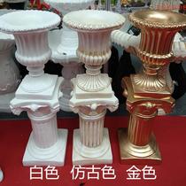 Wedding products Golden glass steel roma pillar blossom pot European stage road guide wedding film building photography props