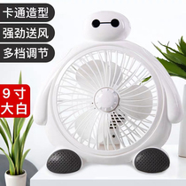Cartoon Mini small fan plug-in home big wind student dormitory bed desktop office mute cute