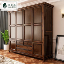 American country luxury wardrobe solid wood home bedroom three door four door wardrobe furniture ash wood locker