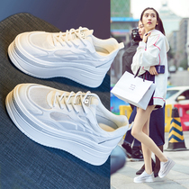 Comfortable all-match thick-soled white shoes womens net breathable summer new platform shoes casual inner height-increasing womens shoes