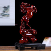 Yabai Ebony pear wood carving root carving eight horses animal round carving wood art Brown Hotel Club home furnishings