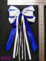 Cheerleading exercise Sapphire silver full mail bow hair accessories hairclip floral headdress headdress game props and performances