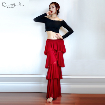 Belly dance 2021 spring and summer new suit practice classical dance Chinese style elastic practice suit red top pants