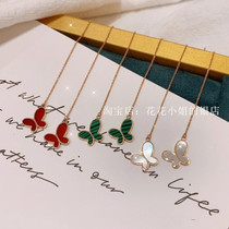 18K gold unrivaling butterfly white fritillary peacock red Manau ear line pure silver female temperament brief ear nail length