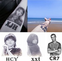 Douyin with tattoo stickers custom star head photo letter DIY couple commemorative to make waterproof