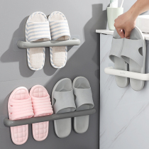 Bathroom trailer rack-free wall-mounted toilet rack storage artifact toilet shoes drain rack
