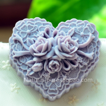 G-14 Blooming Rose Heart-shaped Handmade Soap Silicone Mold High Quality Customized Silicone Mold Finished 100g