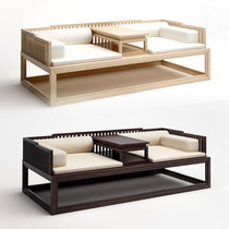 New Chinese Luohan sofa bed bed combination modern simple living room Zen antique solid wood Luohan bed furniture customization