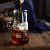 High temperature resistant coffee sharing pot high body glass measuring cup beaker hand-made ice coffee appliance 250ML