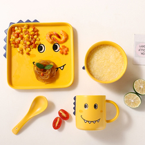 Childrens tableware Bowl Spoon Cup home Japanese cute cartoon plate combination baby creative four-piece fashion set