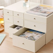 Japanese hipster with grid table top drawer drawer storage box **paper environmental storage box