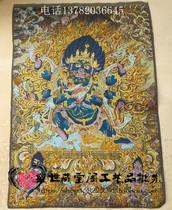 Special antique collection embroidery machine embroidery Tibetan thangka painting Buddha statue big black sky thangka Nepal collection