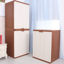 Double door simple wardrobe multi-layer storage cabinet combination plastic finishing locker home childrens baby wardrobe