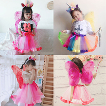 Christmas School School Unicorn Suit Butterfly Angels Wings Princess Tennis Dress Girl Dress Girl Acting Out Props