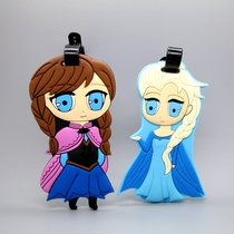 Ice Princess Aisha Anna luggage tag odd fate suitcase pendant hang tag school bag contact anti-loss card peripheral