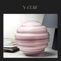 Y: CUBE Turkey imported From Turkey Tou Nest handmade round lead-free crystal transparent glass decorative storage jar