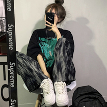 Online Red Fashion Foreign Air Big Code Casual Sports Suit Womens Summer Students Han Edition Loose and Running Two sets