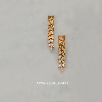 Shanjin Xiansen · Wheat ear element earrings female temperament advanced ins style European and American face thin small crowd design