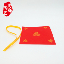 Custom wine bottle accessories ceramic bottle cap wine bottle lock sealing membrane wine altar accessories wine stopper red cloth turban wine buckle