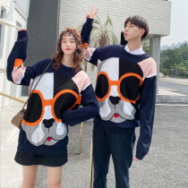 Fried Street lovers Autumn Sweater mens roora couples wear autumn and winter wear thread clothes loose large size clothes