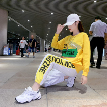 Fat Sister Sports Suit Spring and Autumn 2021 New Korean Skinny Leisure Fashion Foreign Style Age Reduction Two-Piece Set