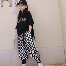 Girl Foreign Air Suit Summer Street Dance Tide Children Dress Rehearswear Trendy Short Sleeve Jazz Dance Clothing Online Red