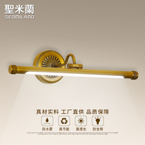 All copper mirror front light led toilet American mirror cabinet lamp bedroom vanity toilet toilet toilet non-perforated wall lamp