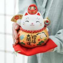 Yakushi kiln Dharma Zhao Cai Cat piggy bank ceramic ornaments Japanese opening birthday wedding creative gift shop