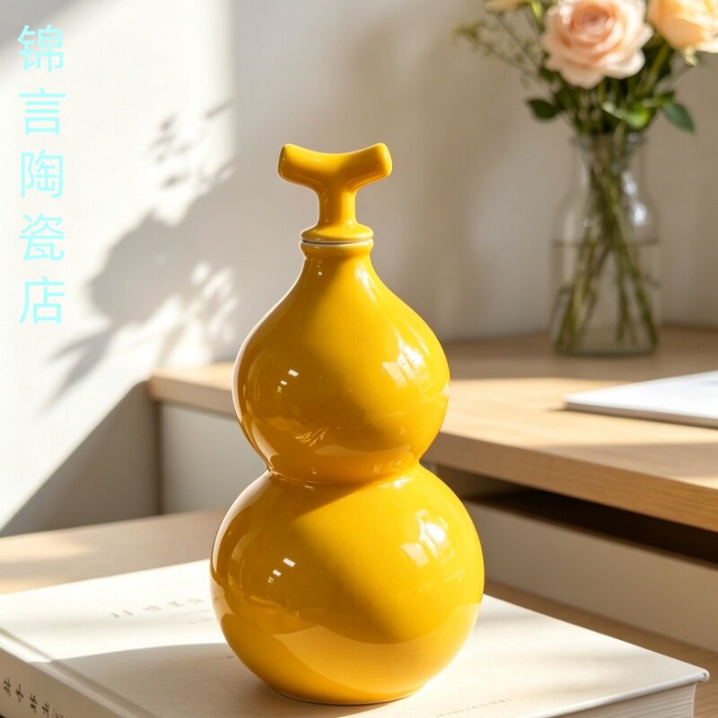 七宝焼　黄釉　花瓶　M　R9074B 帝王黄釉花瓶-帝王黄釉花瓶促销价格、帝王黄釉花瓶品牌- 淘宝