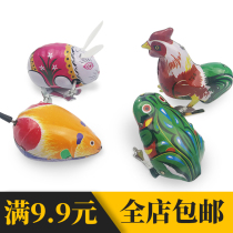 Iron frog clockwork toy after 80 nostalgic small animal jumping frog bouncing cock rabbit mouse stall supply