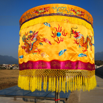 Buddhist supplies boutique bao gai canopy Buddha top canopy yellow luo san carvings by building Buddha account zhuo wei fo tang decorations