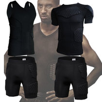 Honeycomb basketball anti-collision short sleeve inner wearing protective mat tights protective vest shorts football training armor men
