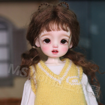  Elvis squirrel 6 points BJD Mohair wig 6 points three-strand braided cat ears double ponytail baby with fake hair