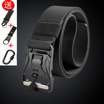 Military fans outdoor tactical belts mens belts special forces multifunctional tooling quick removal of magnetic buckles nylon canvas belts