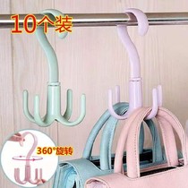 Net Red Trial Intern S Type Hooks Four Paws Multifunction Door Rear Hangover Hook Free Of Punch Holes Scarves Holder Can Be Rotated