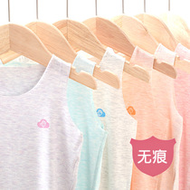 Summer color cotton seamless childrens vest short-sleeved shorts t-shirt suit Xpress cut high stretch modal