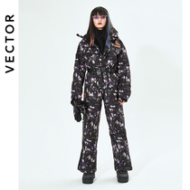 VECTOR ski clothes female adult skiing big pro fan outdoor winter warm waterproof one-piece ski pants suit