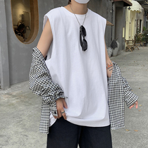 Vest mens tide loose ins summer new casual sleeveless t-shirt port wind simple boys  waistcoat clothes tide brand
