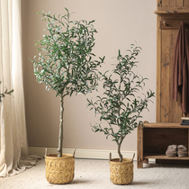 Simulation olive tree fake tree simulation tree green plant landscaping decoration large plant potted indoor living room floor decoration