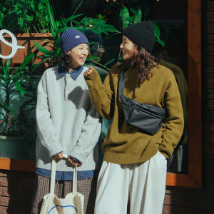 Deer with birds Japan Style soft waxy lazy wind Loose knit sweater Sweater couples dress 3 color 2521# bhiner lolita fashion