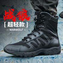 Combat boots mens summer black mens high-help hiking shoes breathable land boots ultra-light field combat boots special forces shoes