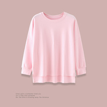 Pajamas women spring and autumn long sleeves cotton 2022 new can be worn thin single piece tops home wear sense of luxury