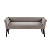Nordic modern minimalist bedroom with backrest bed tail stool Fashion linen chaise longue European-style chair solid wood shoe change stool