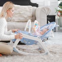 Multifunction rocking chair can be sat down to coaxing va deity Early teaching music Baby appeasement chair rocking car cradle sleeping basket